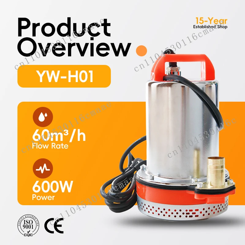 YW-H01 12V/24V/48V/60V Pure Copper Water Pump Small-scale Irrigation Agricultural DC Submersible Pump