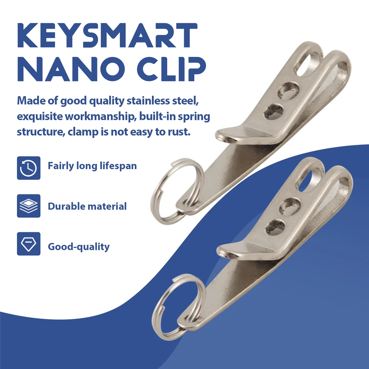 AT77 Llaveros con clip multiusos Herramienta de clip de suspensión con mosquetón perfecto para colgar herramientas EDC, linternas, etc.