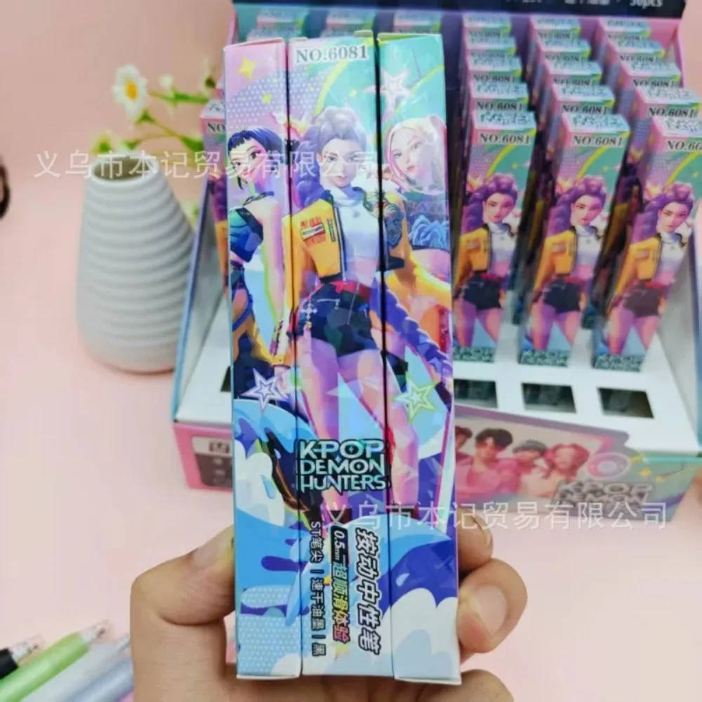 Kpop شيطان الصيادين لطيف 0.5 مللي متر جل أقلام Kawaii القرطاسية الكرتون أنيمي الأجهزة الطرفية المشتقة اللوازم المكتبية المدرسية هدايا الحفلات