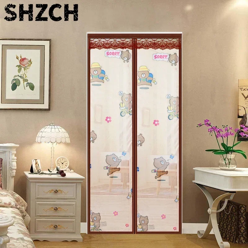 Sale Strong Magnet Lace Anti-Mosquito Door Net Thick Hemming Multicolor Exterior Curtain Variety Mosquito Protection