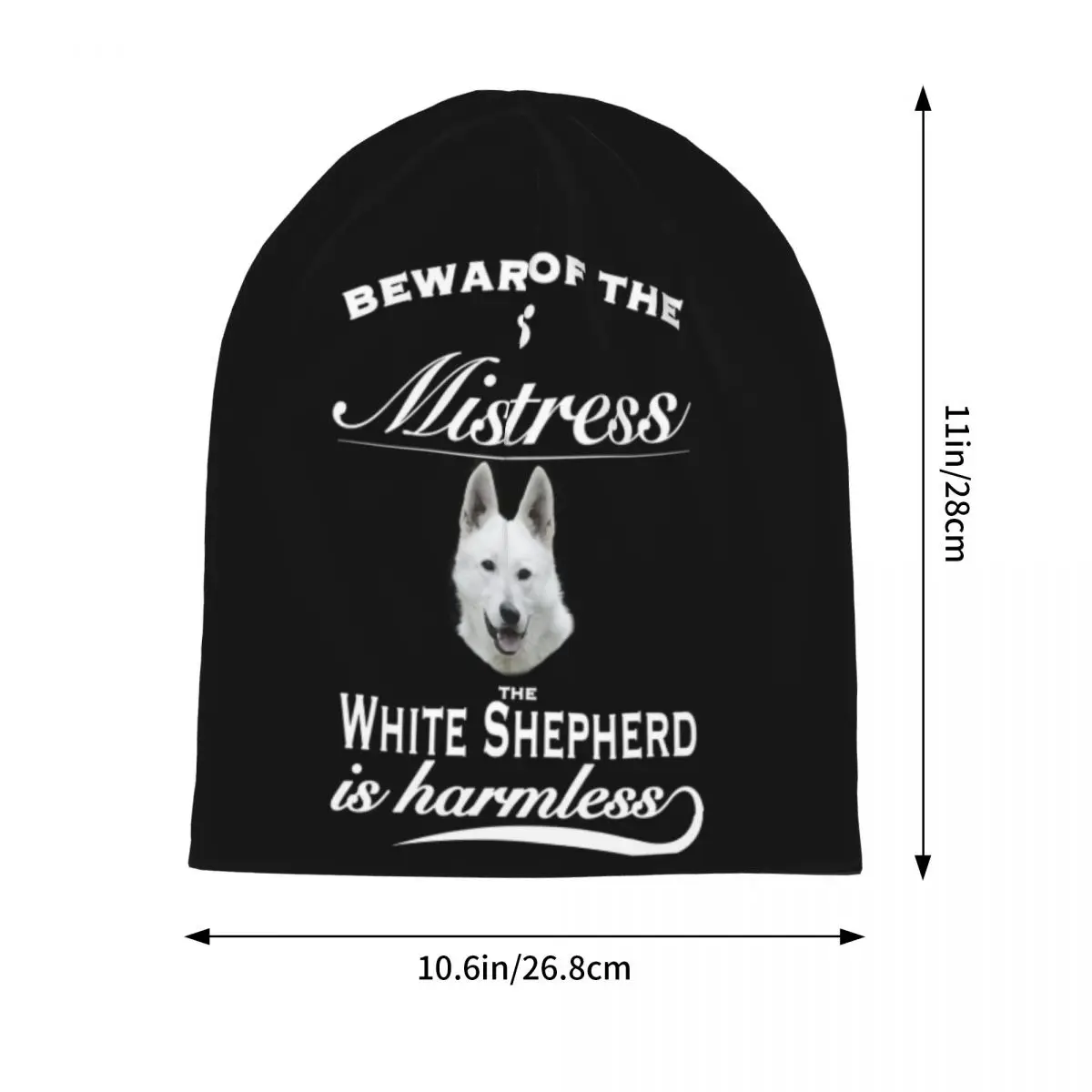 الأبيض الراعي الألماني التي شيرت الأبيض الراعي الألماني الكلب قميص المحملة Skullies قبعة صغيرة قبعة الخريف الدافئة محبوك بونيه قبعات الكبار