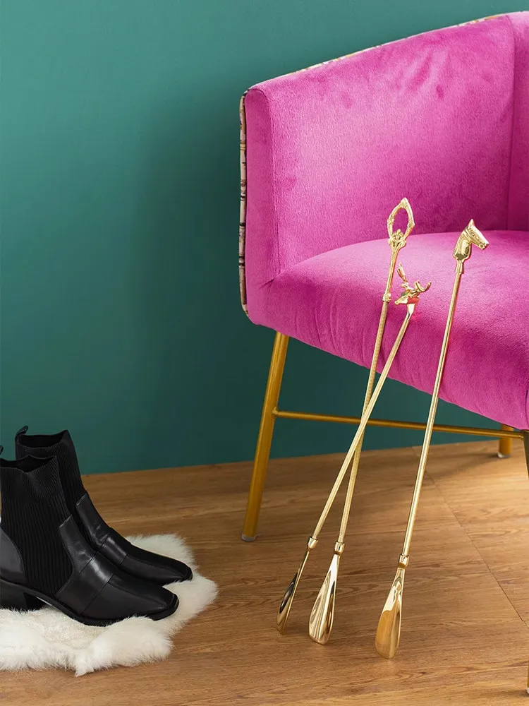 European classical brass shoehorn, retro light luxury shoes, shoe lifting device, home free shipping