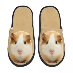 Custom Cute Guinea Pig Soft Memory Foam House Slippers Women Comfy Warm Anti-skid Sole Slipper