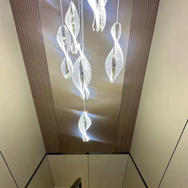 Medium Twisted Leaf Crystal LED Chandelier Modern Art Lighting 5 Year Warranty for Villa Lobby Luxury Hotel Hall