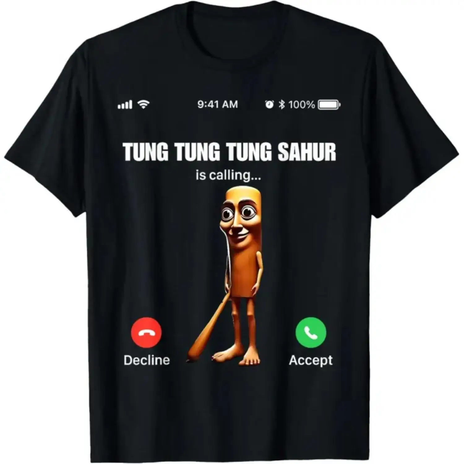 [New Year Gift] 100% Cotton Unisex Tung Tung Tung Sahur T-Shirt – Italian Meme Inspired Graphic Tee, Casual Short Sleeve Top for Women and Men