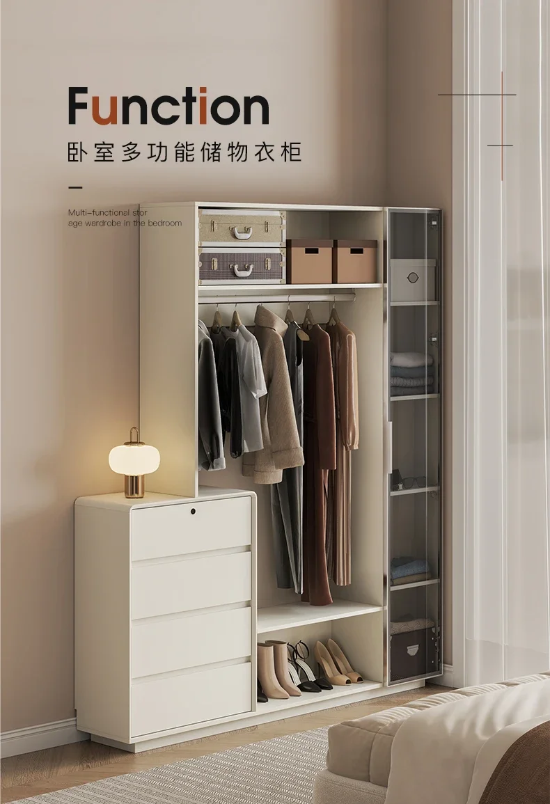 Bedroom chest, coat rack integrated against the wall, cream style, narrow storage cabinet, extremely narrow, ultra-thin, high