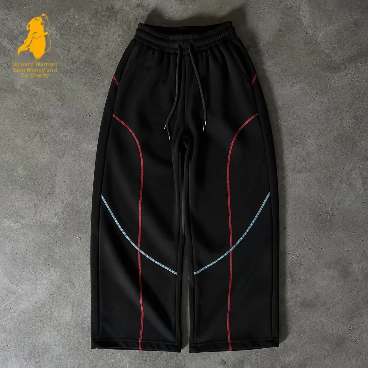 Men's Casual Straight Leg Pants Cotton Stripe Pattern Sporty Loose Fit Trousers by Xiang Shang Xia Autumn 2025 Collection