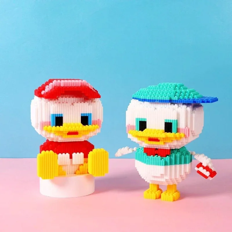 Décennie s de construction de la série Donald Duck, assemblage de petits jouets pour parents et enfants, cadeau d'ornement masculin et féminin, mignon