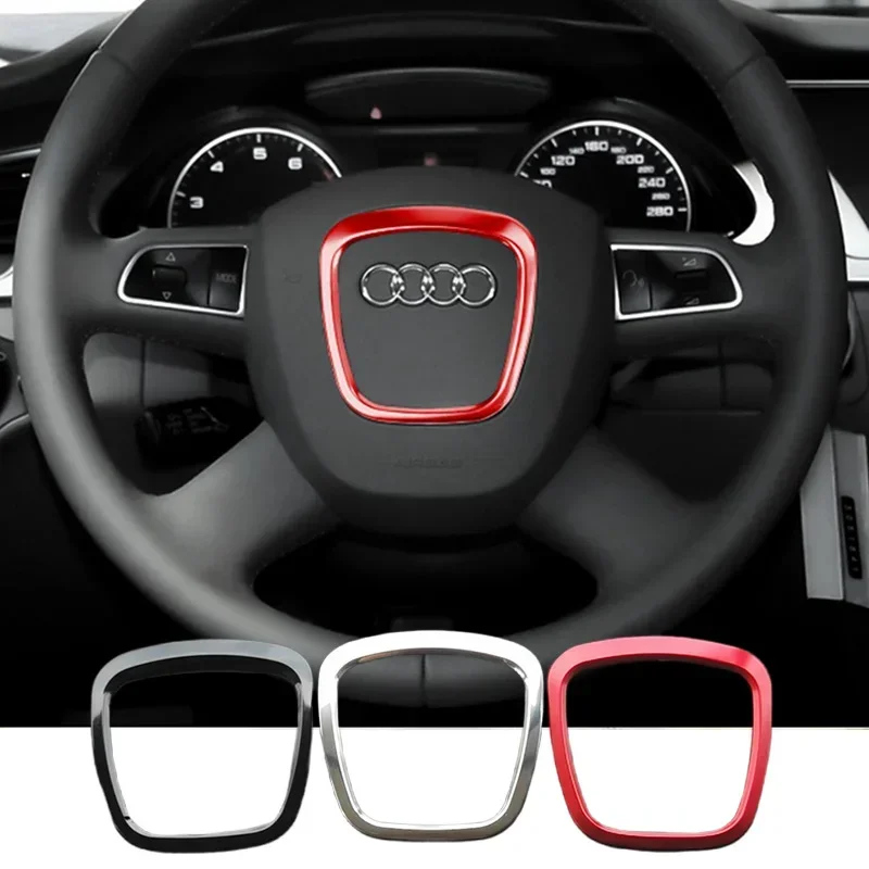 Car Steering Wheel Ring Sticker Frame Metal Cover Interior Decor Auto Accessories For Audi A3 8P S3 A4 B6 B7 B8 A5 A6 C6 Q5 Q7