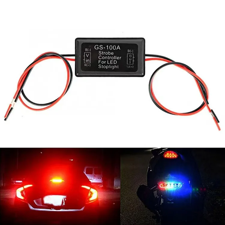 GS-100A รถ LED ไฟเบรคสูง Controller LED Light Controller รถจักรยานยนต์หยุด Strobe แฟลชกระพริบ Controller กล่อง
