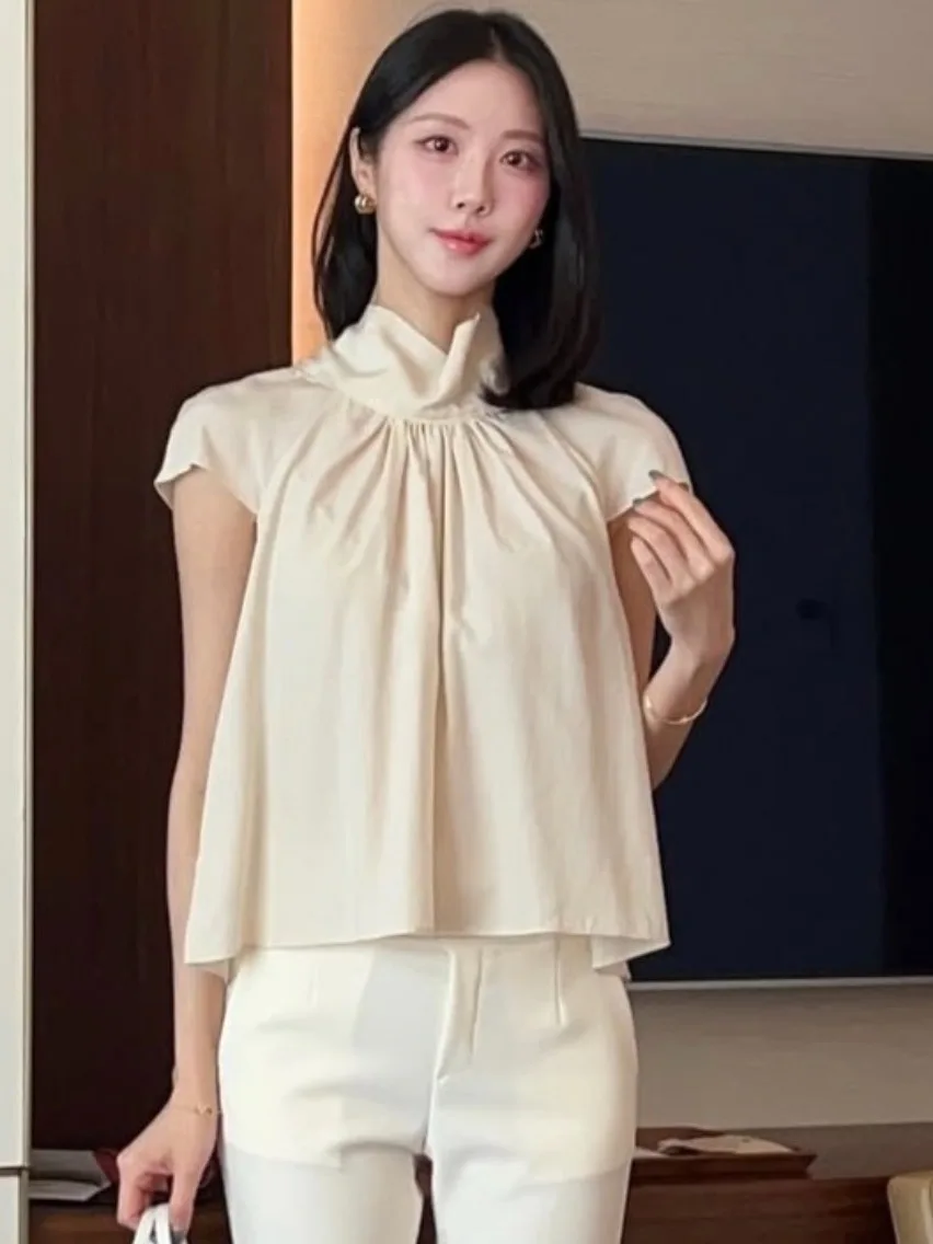 

Ele Summer New Sle Women's irt Thin ort Sve Ba Bow Design Мягкий универсальный топ Faion Sensation