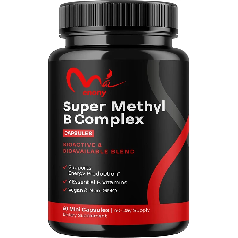 Methylated B Complex Vitamin Supplement - Containing B12 Methylcobalamin For Cardiac Energy -60 Capsules