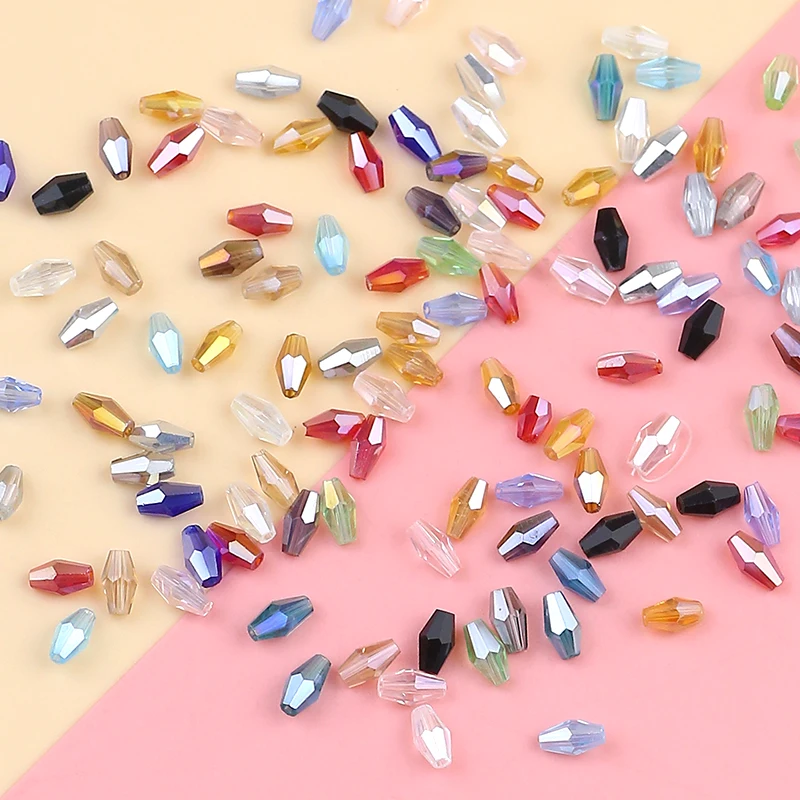 Exquisite Austrian double cone color crystal beads 3 x 6 mm/100 crystal cone beads jewelry DIY bracelet necklace accessories