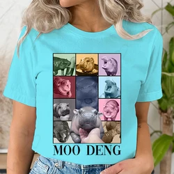 Round Neck Girls Clothing in My Moo Deng Era Moo Deng Lover T-Shirt Funny Cute Animal Shirt Gift for Hippo Lover Woman T-shirts