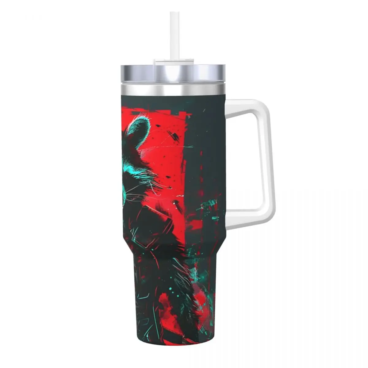 Guardians Of The Galaxy Stainless Steel Tumbler rocket Beach Coffee Mug With Straws and Lid Large Mugs Cup Drink Water Bottle