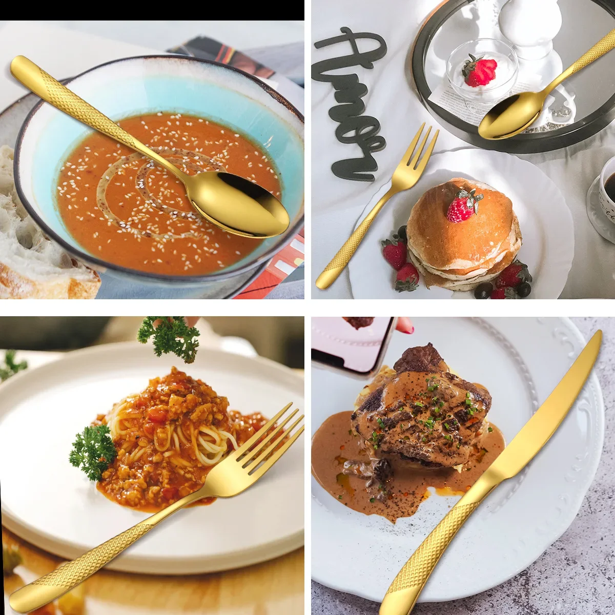 24Pcs Stainless Steel Dinnerware Set Upscale Restaurant Hotel Cutlery Set Spoon Knife Fork Kitchen Royal Tableware Sets With Box