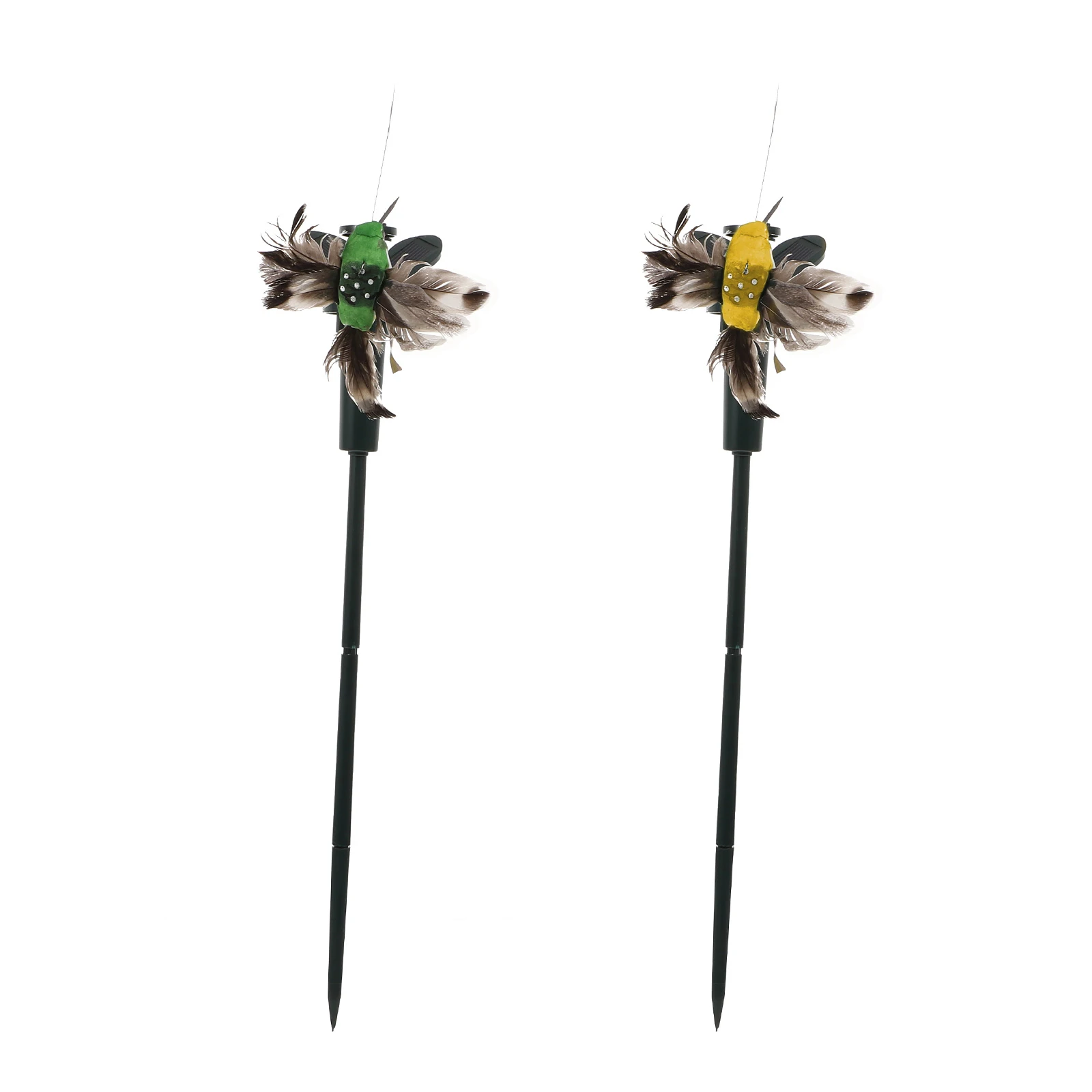 

2Pcs Solar Powered Garden Decoration Lifelike Plastic Bird Stakes Durable Yard nament Fluttering Butterfly Arrangement