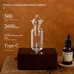 Rechargeable Portable Essential Oil Diffuser Nebulizer Rechargeable Aromatherapy Diffuser Electric Wooden Glass Aroma Diffusers