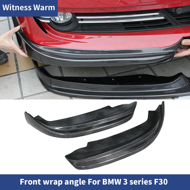 Carbon Fiber Front Bumper Aprons Side Splitter for Bmw 3series F30 Standard Bumper 2012 2013 2014 2015 2016 2017 2018 Wrap Angle