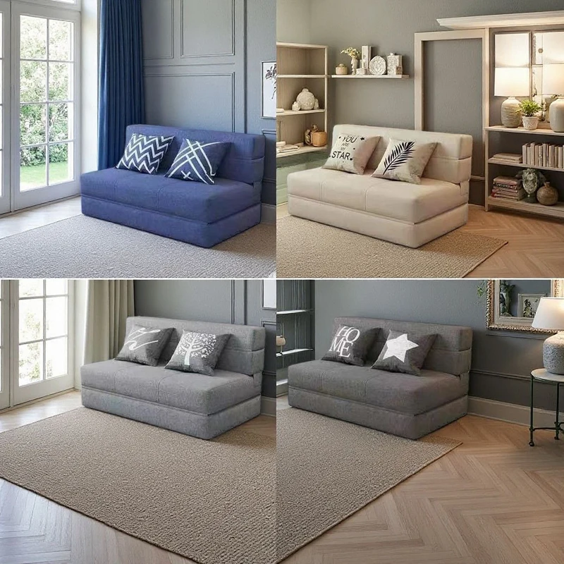 Living Room Furniture Sponge Compressed Sofa Personal Double Triple Seat Sofa Sit Lie Sleep Sponge Sofa Home Comfortable view 2