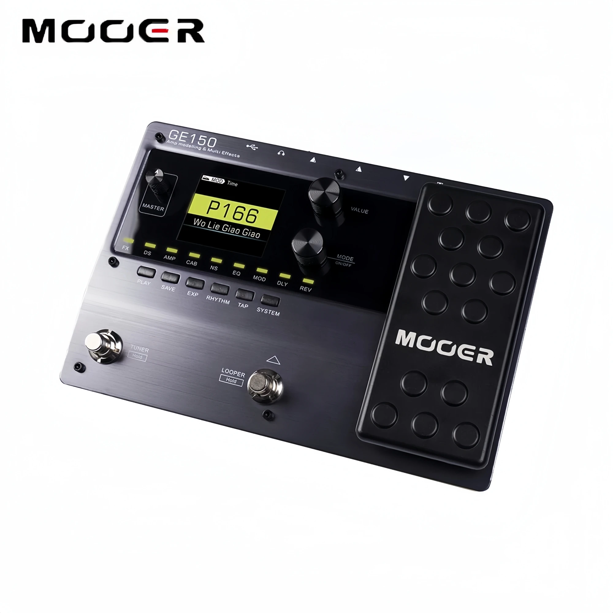 MOOER GE150 Guitar Multi Effects Processor Pedal 55 AMP Models 151 Effects 80s Looper 40 Drum Rhythms 10 Metronome Tap