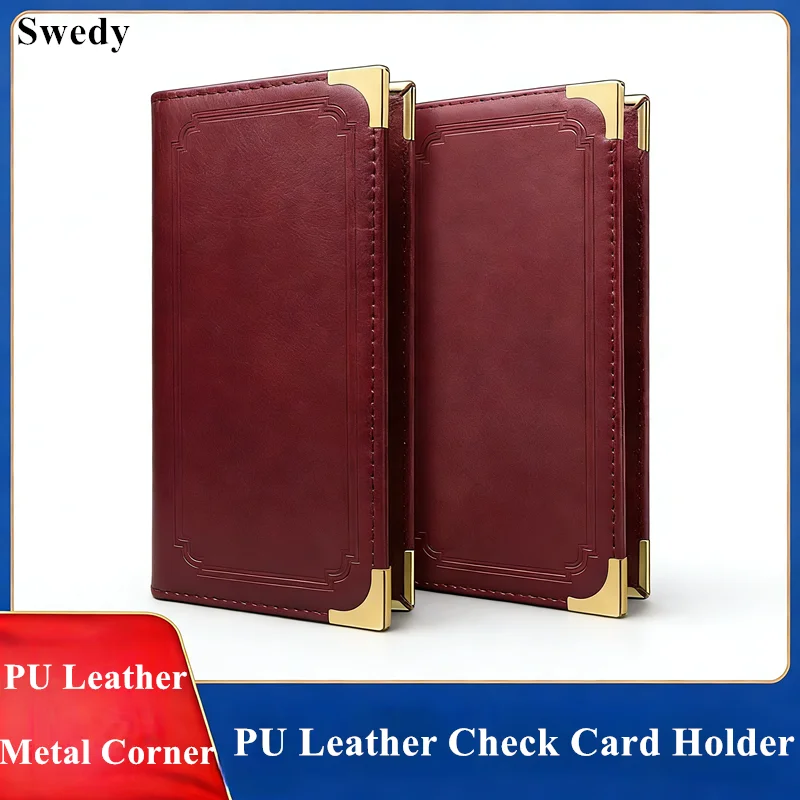 3-teiliges Set PU-Leder Gästescheck-Halter Restaurant Tischmenü Rechnungs- und Quittungshalter Notizblock-Halter Menühalter Schilderhalter