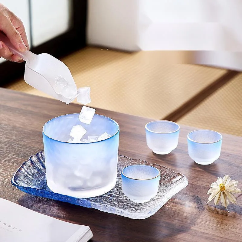 متجمد الوردي ساكي وعاء مجموعات اليابانية الزجاج بار النبيذ موزع الصينية Baijiu Soju النار نظارات قارورة برواري اكسسوارات المطبخ #3