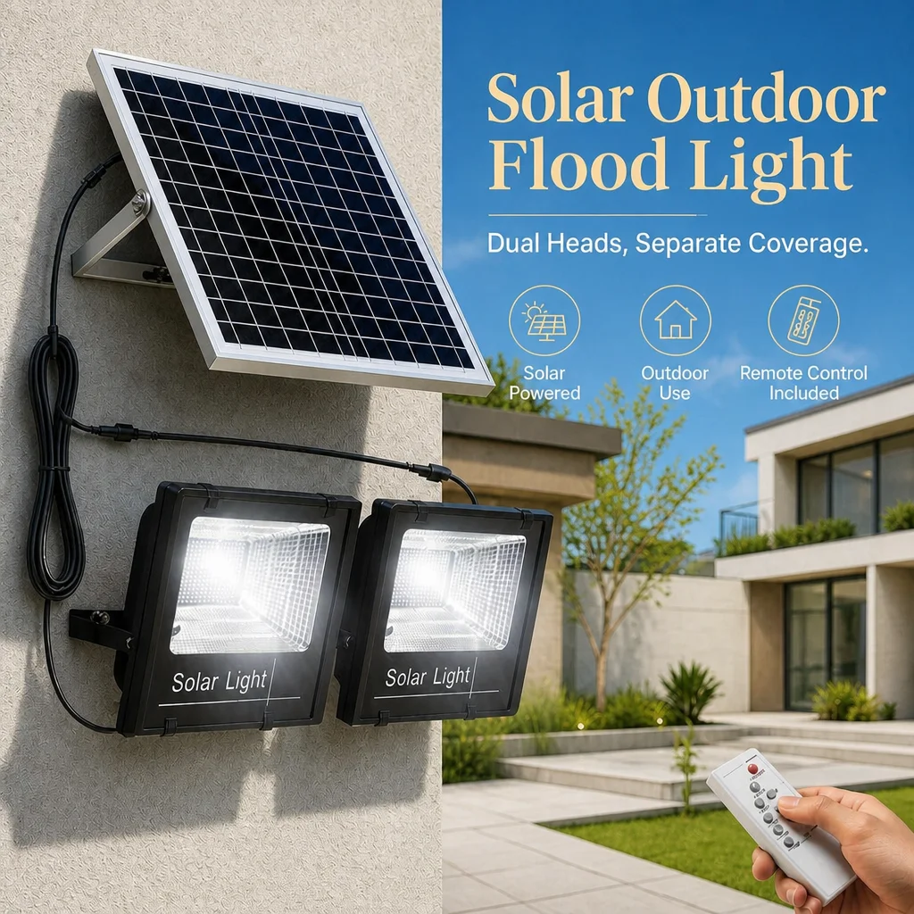 Powerful 12000mAh Solar Flood Lights Remote Control Powered 
