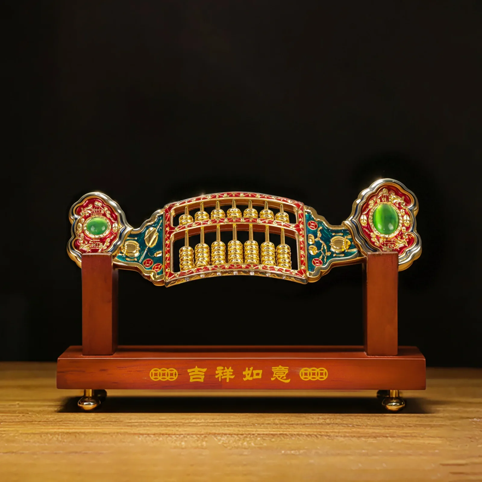 Alloy enamel color abacus ornament solid wood base wishful abacus home crafts abacus business gifts