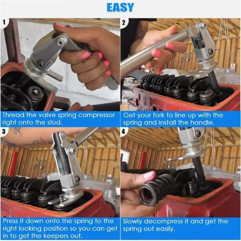 

G7NA Valves Spring Compressor Tool 66784 Valves Spring Compressor Kit for 3/8 & 7/16Inch Rockers Studs Removal Installer Tool