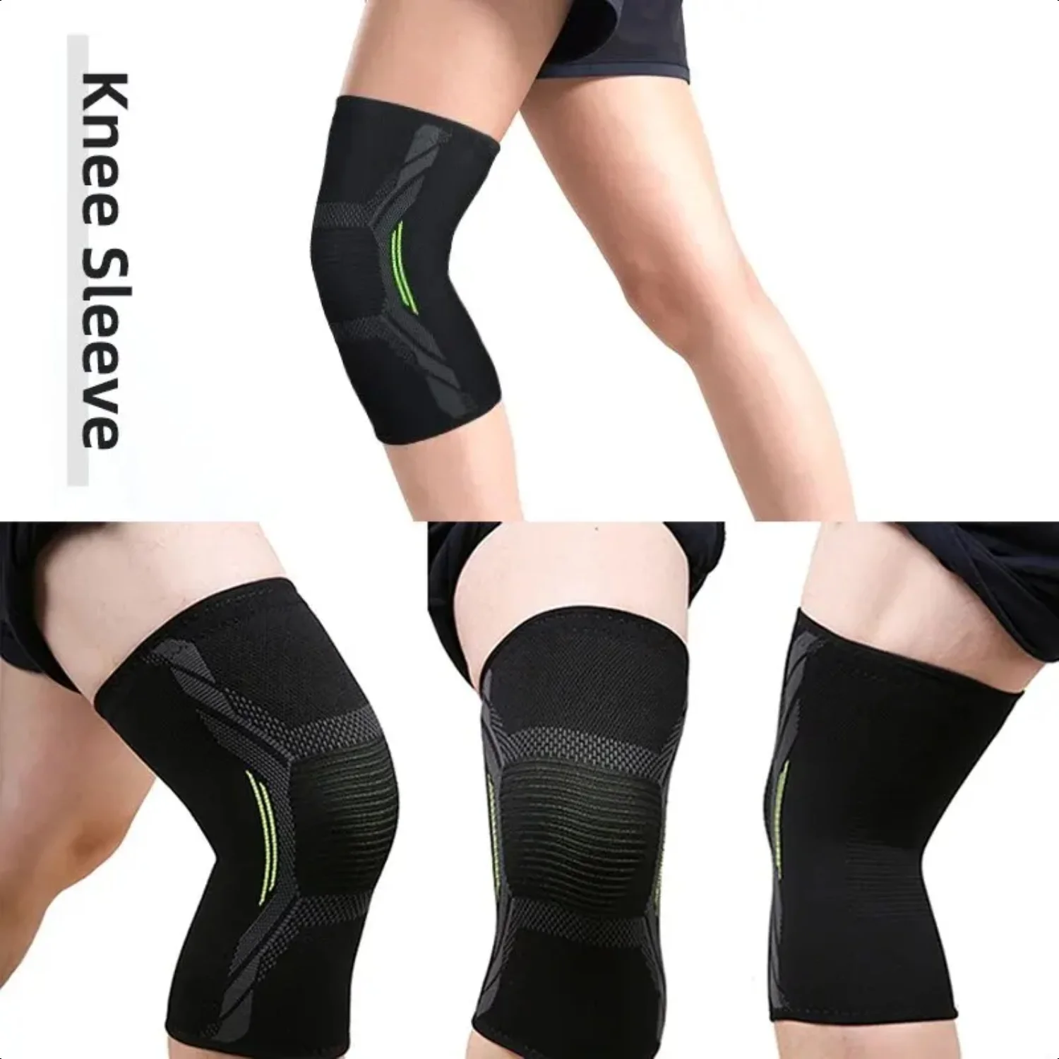 

Nylon sports knee pads, cycling protective gear, running, basketball, skipping rope, warm knee pads, foot cold-proof black