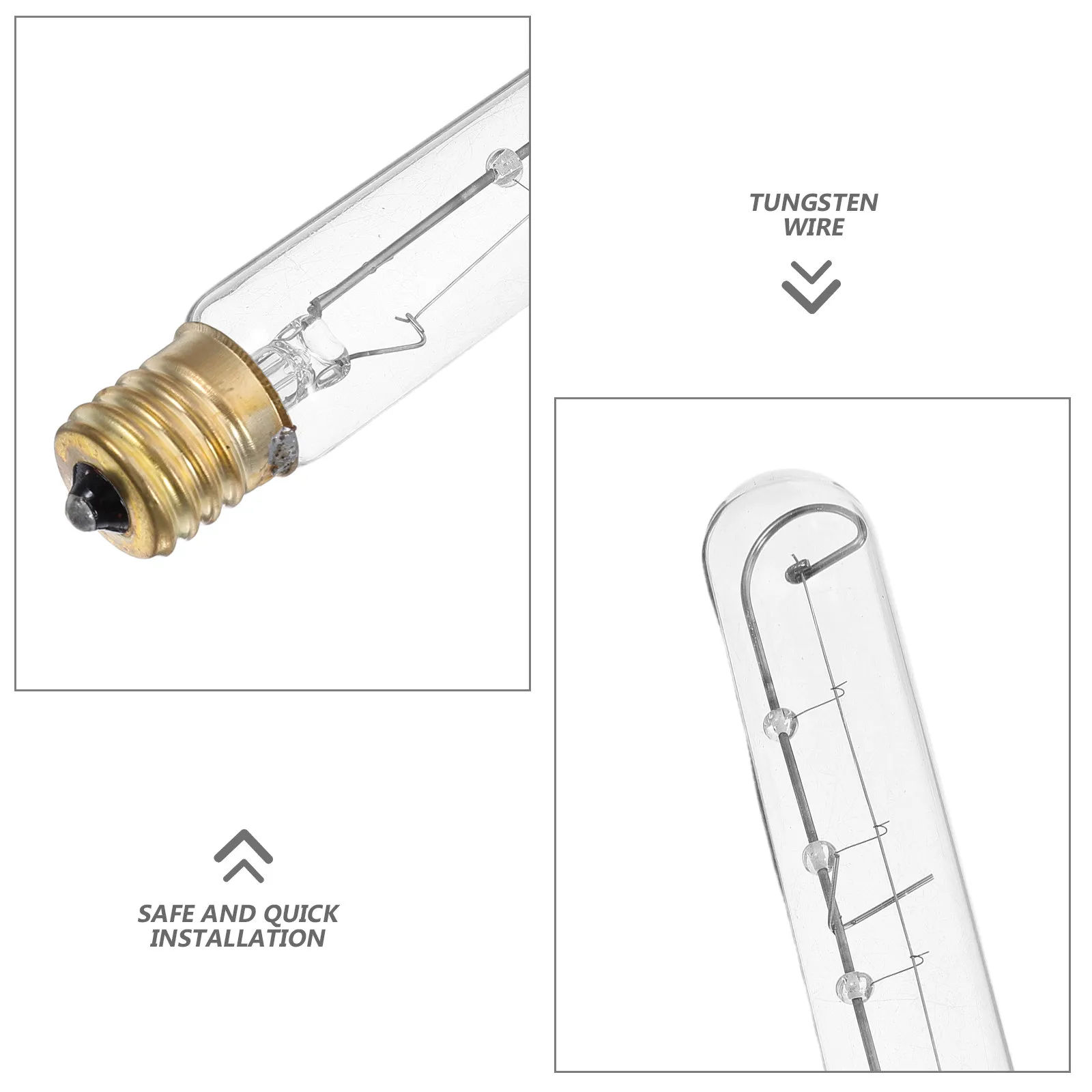 Vintage Tubular Refrigerator Bulb E17 Tungsten Filament Appliance Light Bulb Replacement Lamp for Fridge Freezer Flickerfree