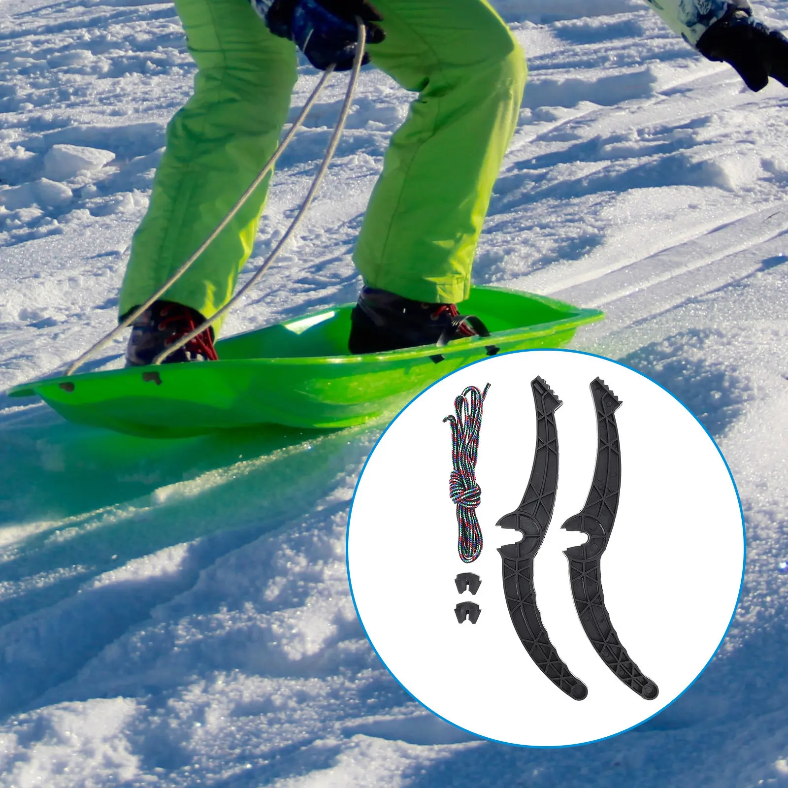 

1Pair Ski Board Brake Handle Professional Snow Sled Accessory Anti-Slip Brake Lever for Outdoor Skiing Plastic Handlebar with