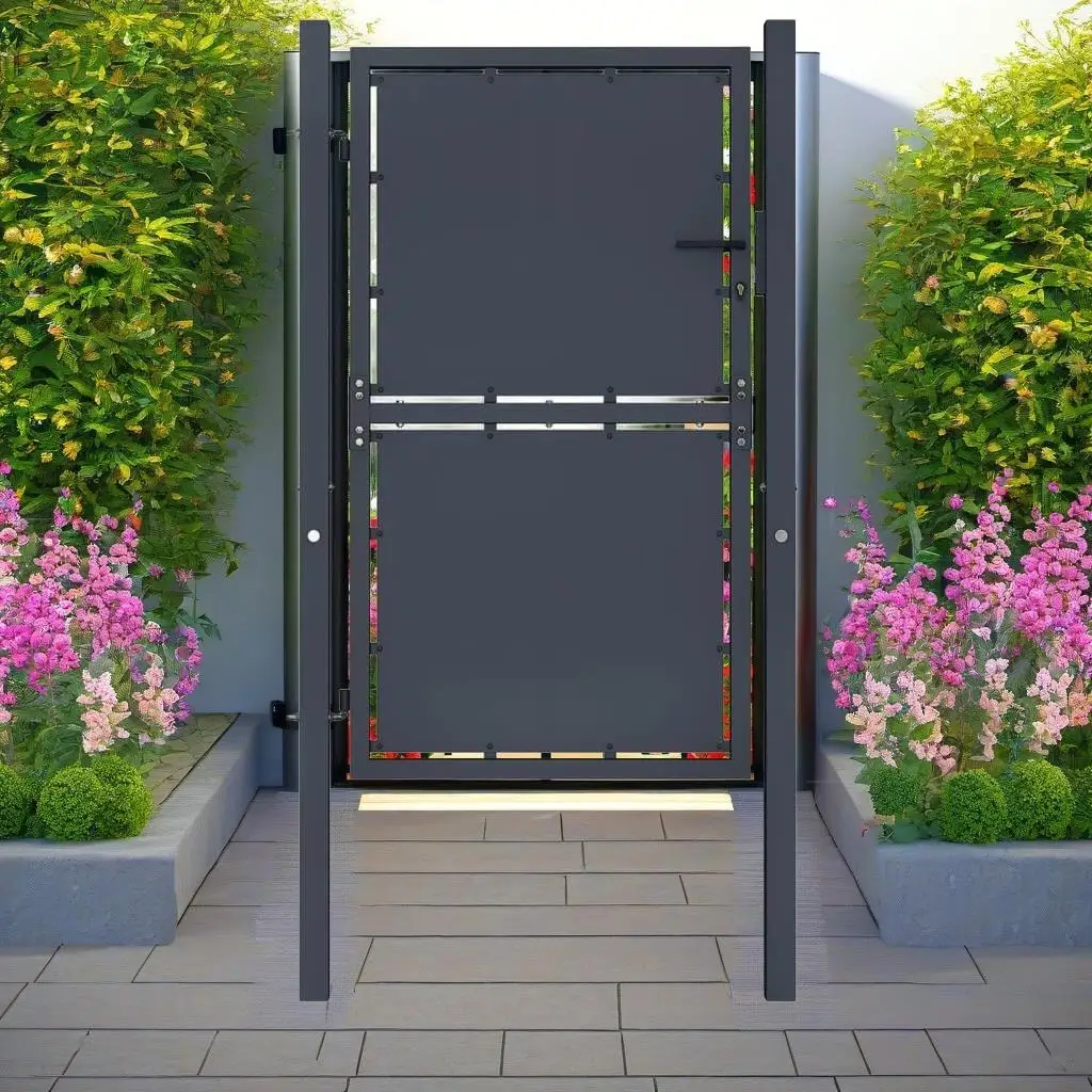 100x150 cm Anthracite Steel Garden Gate - Durable & Stylish Outdoor Entryway