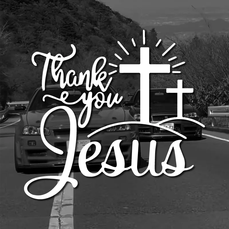 Jesus Autoaufkleber Christlicher Gott Karosserie Stoßstange Vinyl Aufkleber Autozubehör, für Autos, LKWs, Wände, Laptops, Fenster,