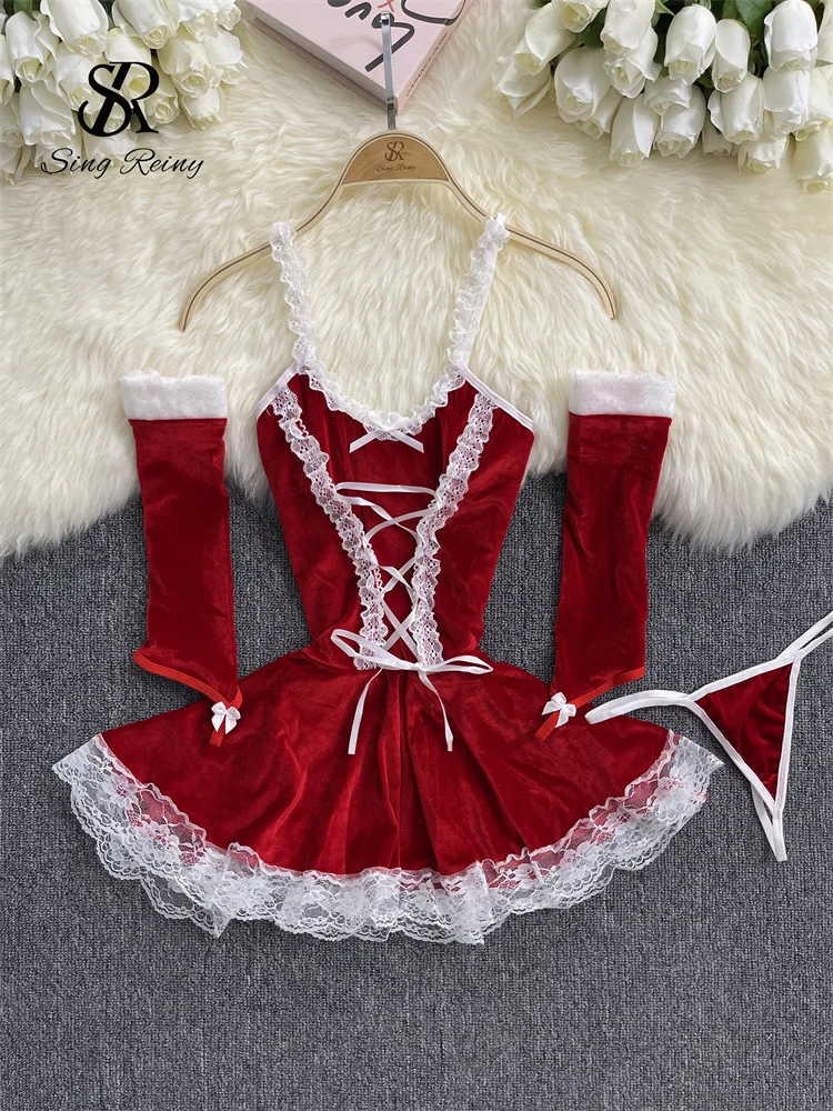 

Модная дизайнерская Пижама SINGREINY, женская пижама, облегающая Пижама А-силуэта, женское кружевное сексуальное порно Ночное платье