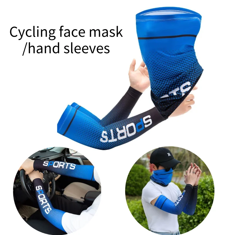 

1Pair Sunscreen Sleeve Unisex Ice Silk Cycling Sunscreen Cuff Scarf UV Protection Arm Sleeve Face Mask for Sport Running Driving