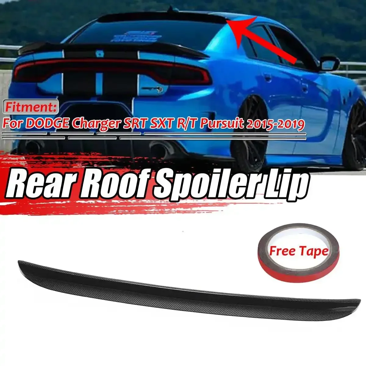 

New SRT Car Rear Roof Spoiler Lip Wing For DODGE Charger SRT SXT R/T Pursuit 2015-2019 Tail Rear Roof Wing Lip Trunk Spoiler