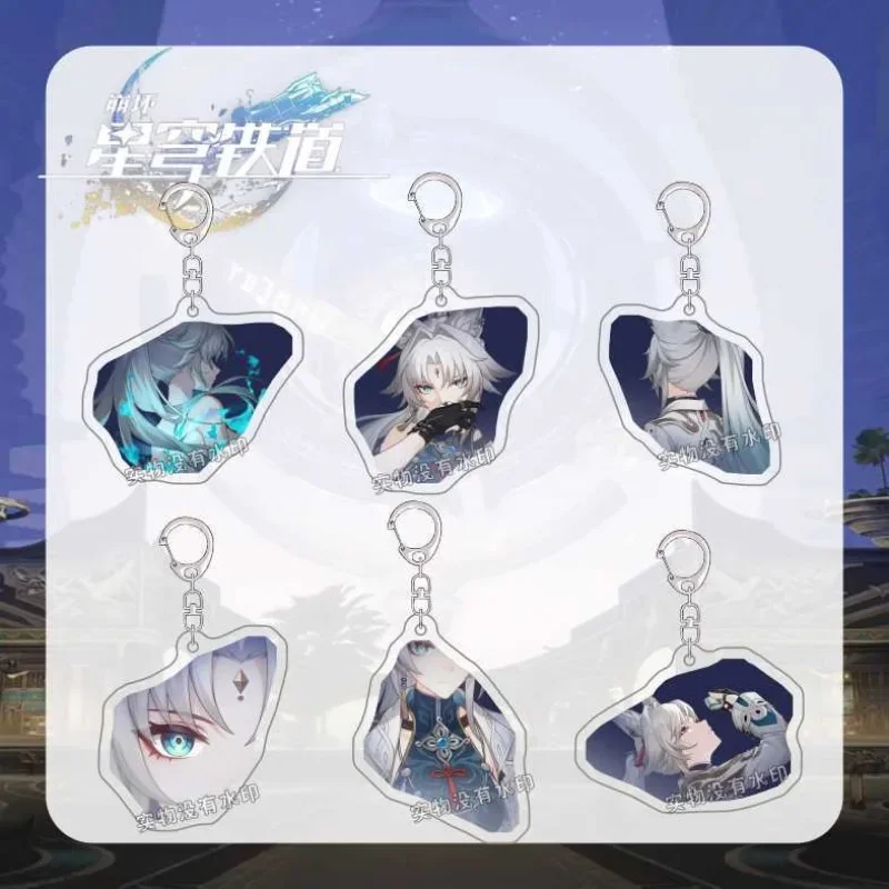 Honkai: Star Rail 1-6 Eidolons Keychain Feixiao Acrylic Figure Keyring Anime Women for Accessories Bag Pendant Jewelry Fans Gift