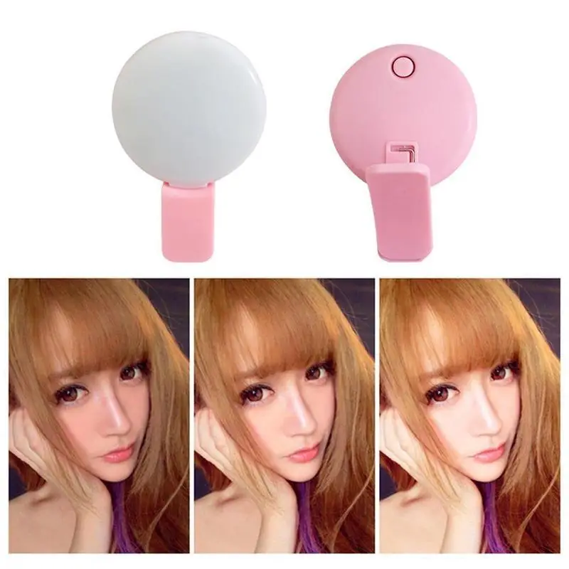 Mobile Phone LED Selfie Light Portable Mini Three Stop Circle Camera Photography Spotlight Video Clip Light Dimming Fill F3J5