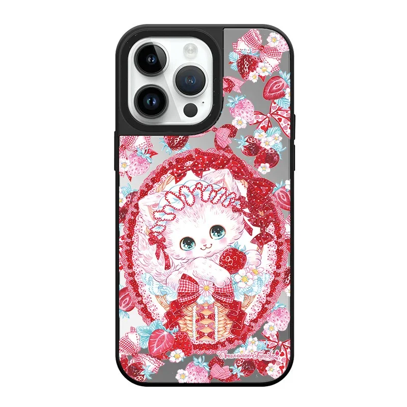 

Mirror Surface Pink Cat Phone Case Cover for IPhone 14 13 12 11 15 Pro Max Case for IPhone 15 Pro Max