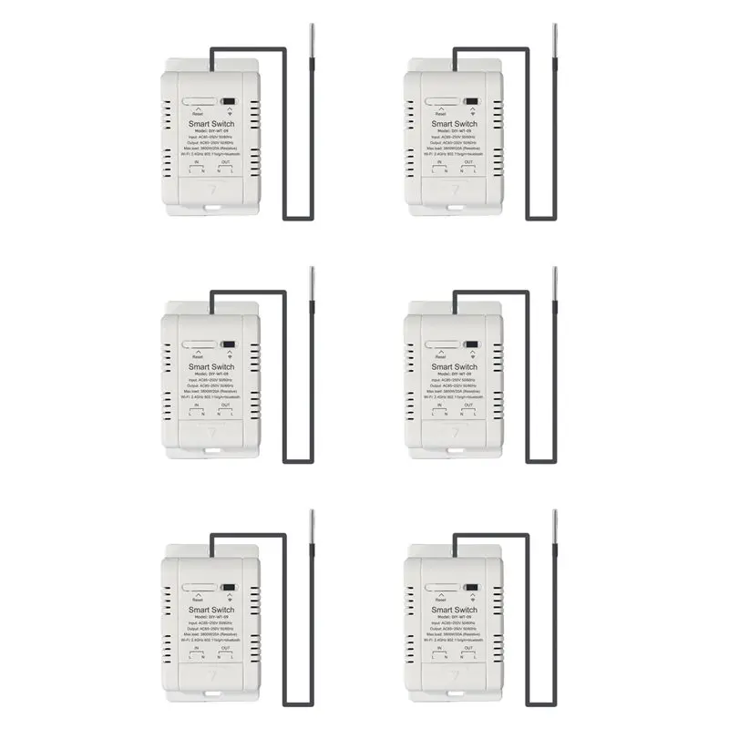 QWE-6X Wifi Temperature Switch With 1M Sensor Ewelink Smart Wifi 20A Thermostat Temperature Switch Supports Voice Control