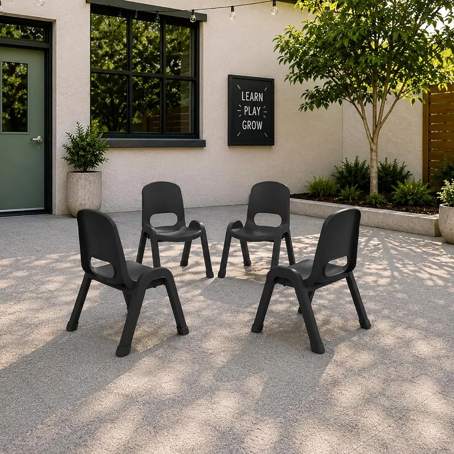 Plastic Stackable SitRight Chair, 11in, Classroom Furniture, 4-Pack