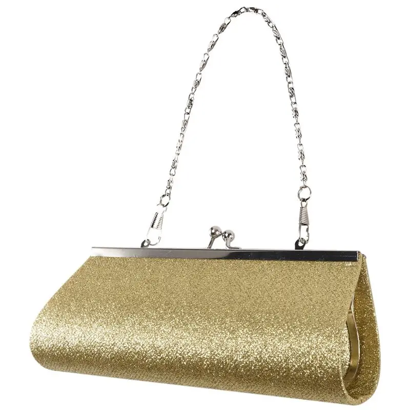 A18P-Women Glitter Clutch Purse Evening Party Wedding Banquet Handbag Shoulder Bag