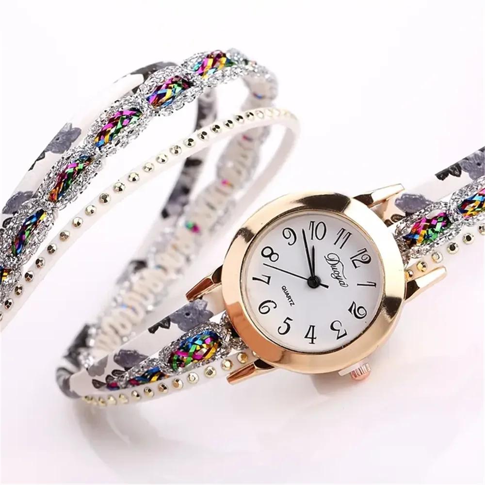 Colorful Rhinestone Bracelet Watch Rivet Circle Women Wrist Watches