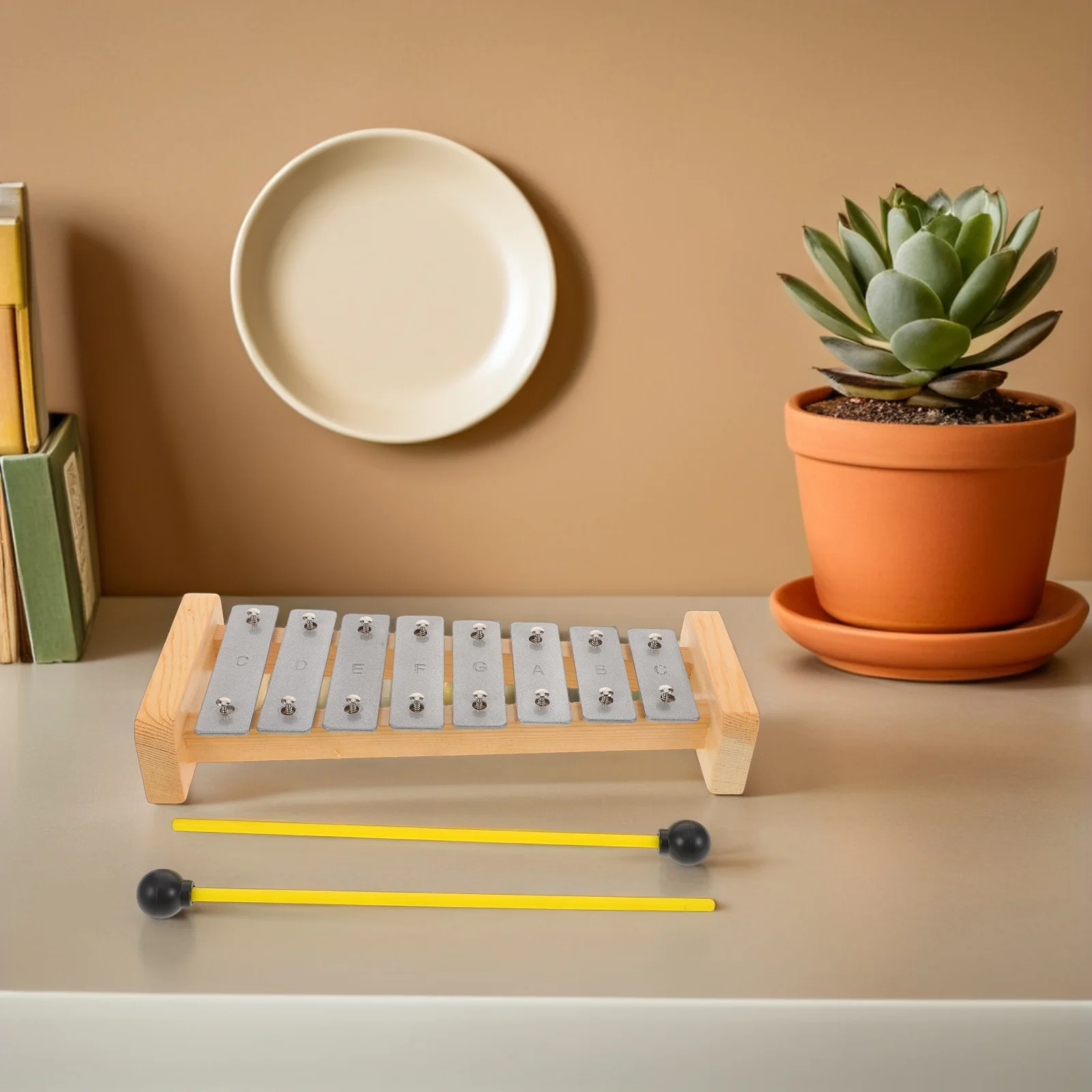 

's Aluminum Piano Hand Knocking Music Khaki Metal Xylophones Preschool