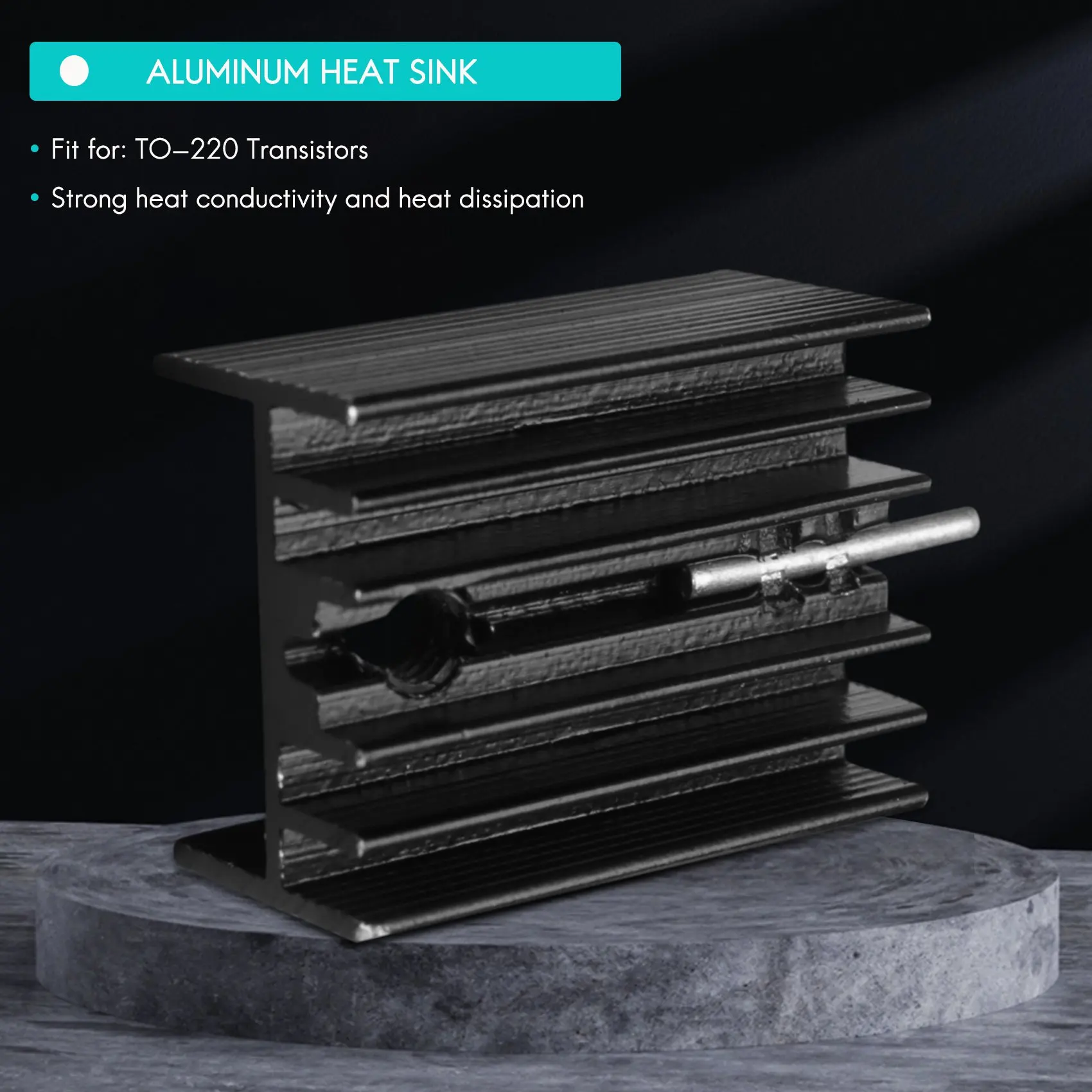 10 шт. 21x15x11 мм черный алюминиевый радиатор для МОП-транзисторов TO-220