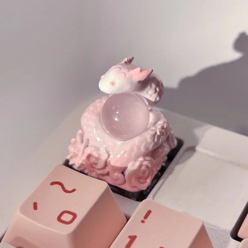 น่ารัก Spirit งู Keycap Kawaii Custom เรซิ่น DIY Artisan Key Caps สําหรับคีย์บอร์ด Gamer อุปกรณ์เสริมของขวัญ MX Cross Switch