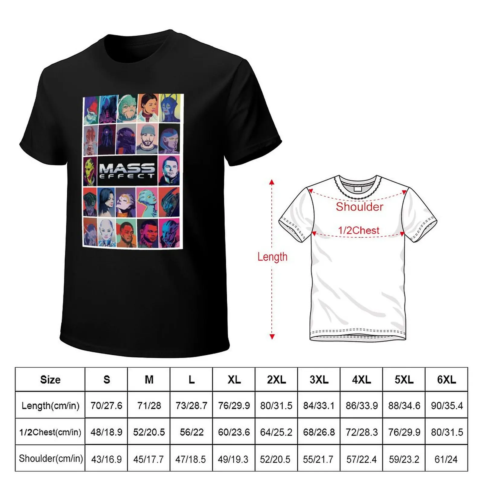 Mass Effect squad pop T-Shirt Plus Size Solid Color T-Shirt