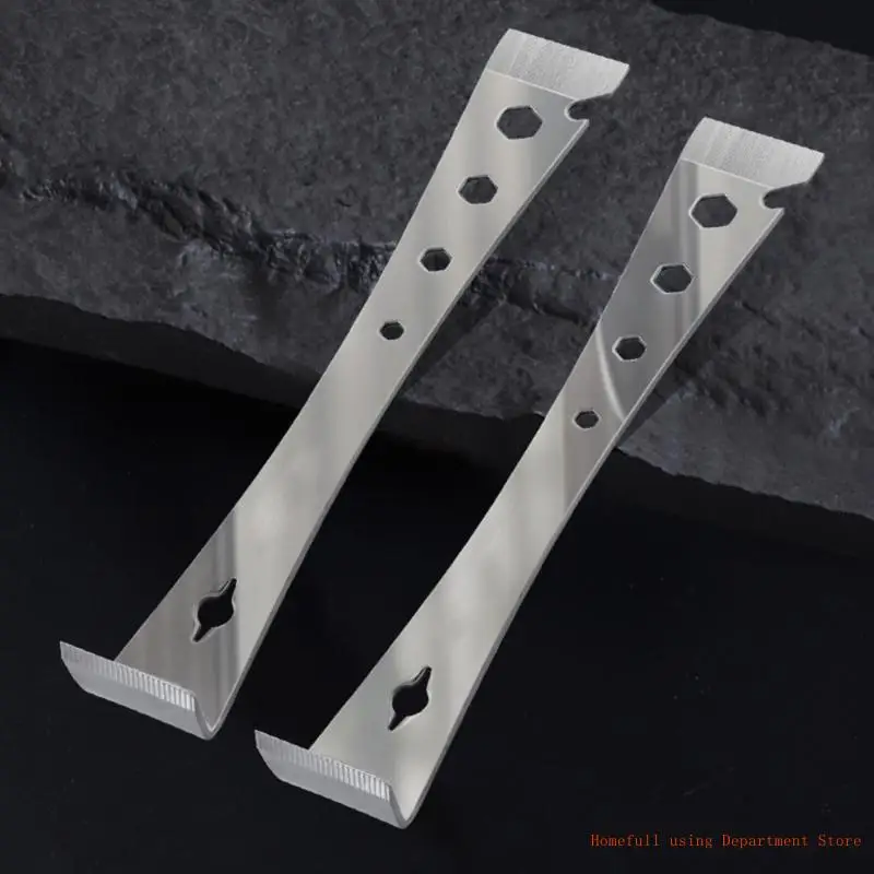 

7inch StainlessSteel Pry Bar Set BentNail Pullers Flat Scraper Chisels Hand Tool